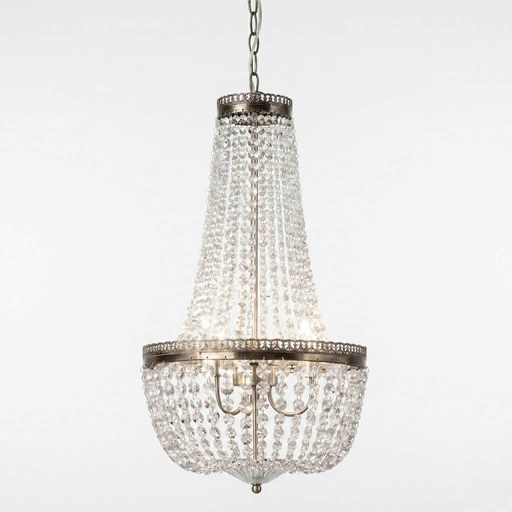 3 light antique brass crystal glass chandelier STS