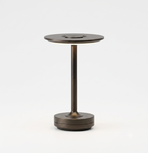 Black metal cordless rechargeable table lamp STS