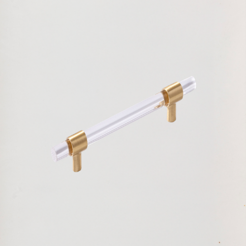 Modern Clear Acrylic Pull With Golden Rings *96
