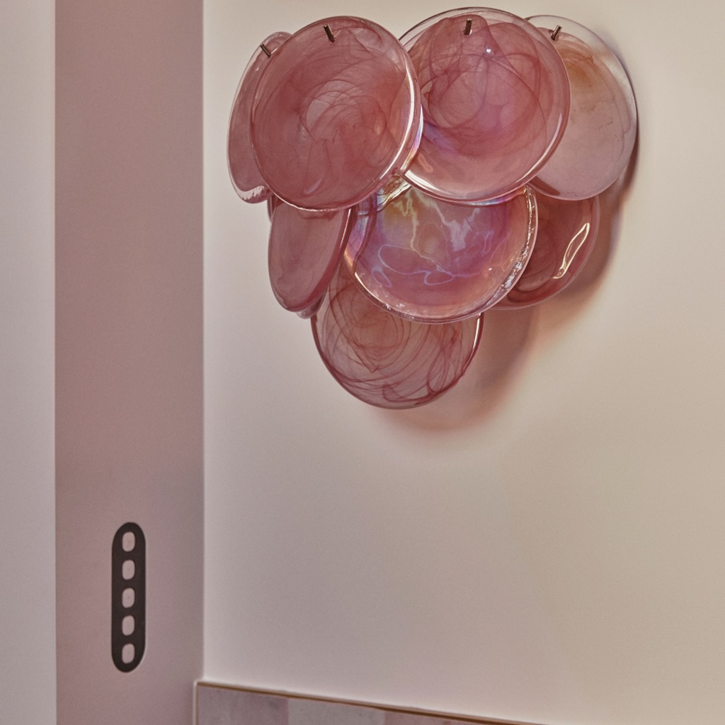 Murano rose crystal wall light STS