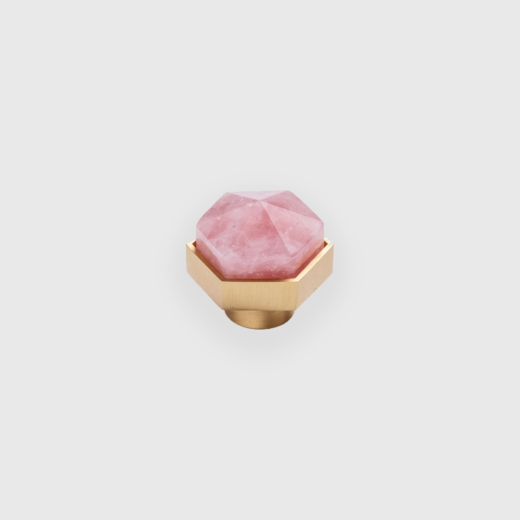 Pink Quartz Marble Knob 