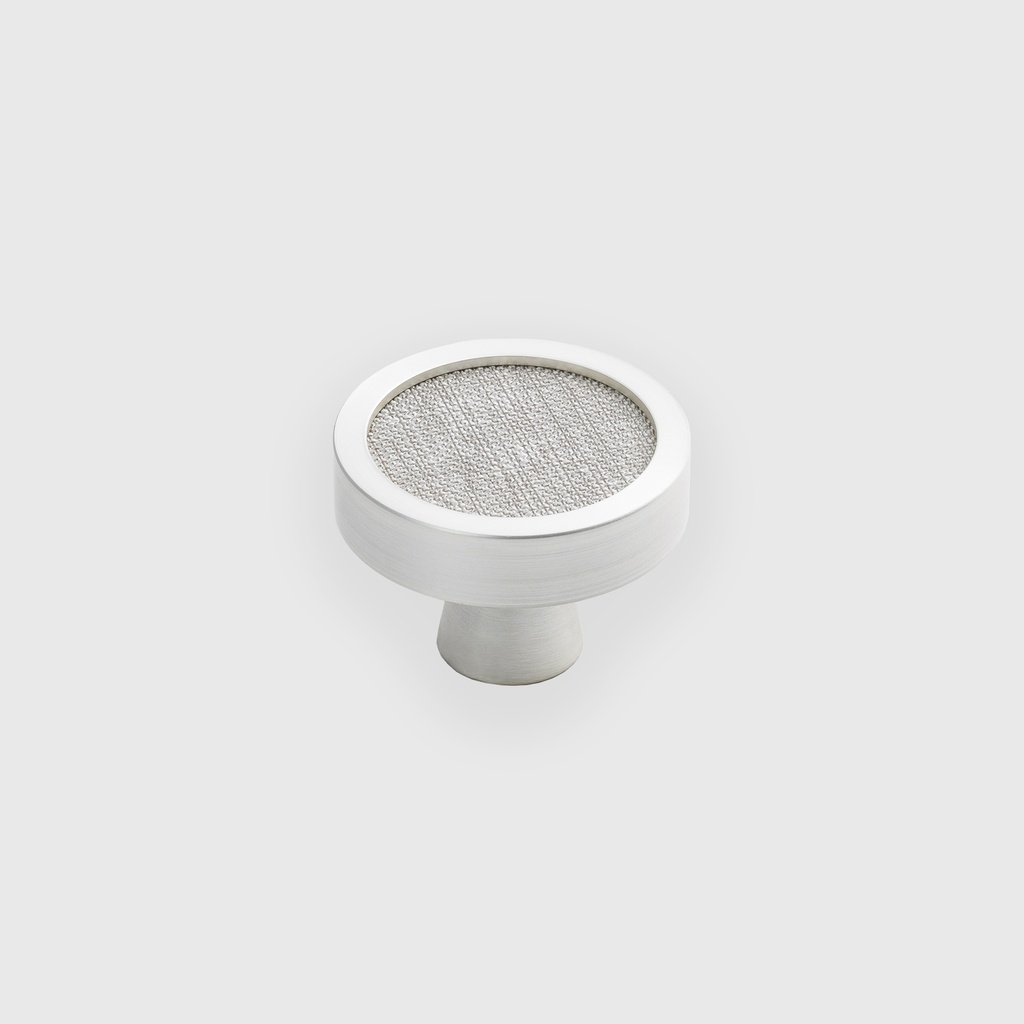 Silver Brushed Round Cabinet Knob 