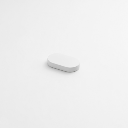 Matt Almond White Solid Oval Pull 