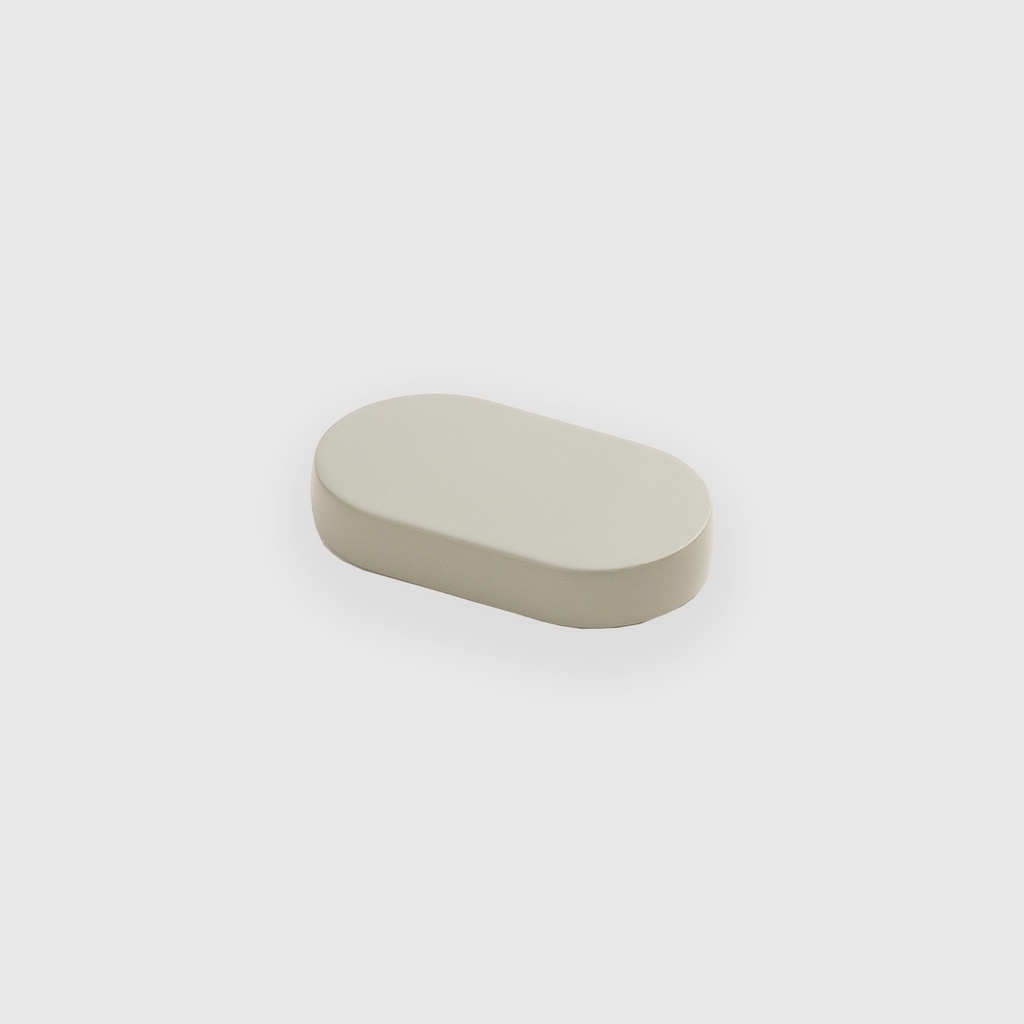 Matt Beige Solid Oval Pull 