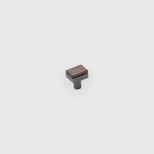 Varnish Walnut Black Steel Brushed Knob 