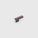 [RTR25006016] Varnish Walnut Black Steel Brushed Knob 