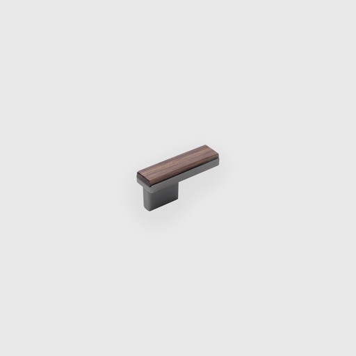 Varnish Walnut Black Steel Brushed Knob 