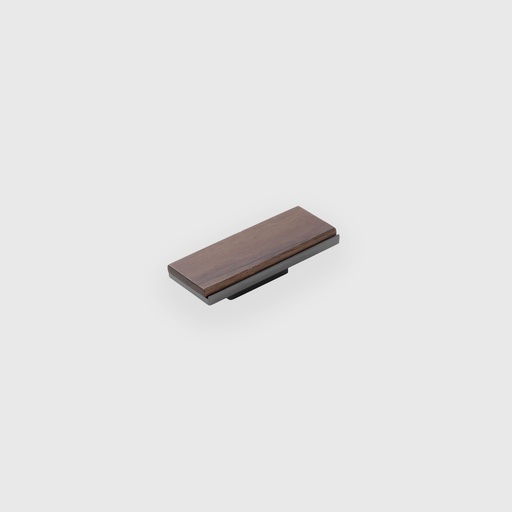 Varnish Walnut Black Steel Wooden Knob 