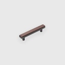 [RTR25192160] Varnish Walnut Black Steel Wooden Pull *160