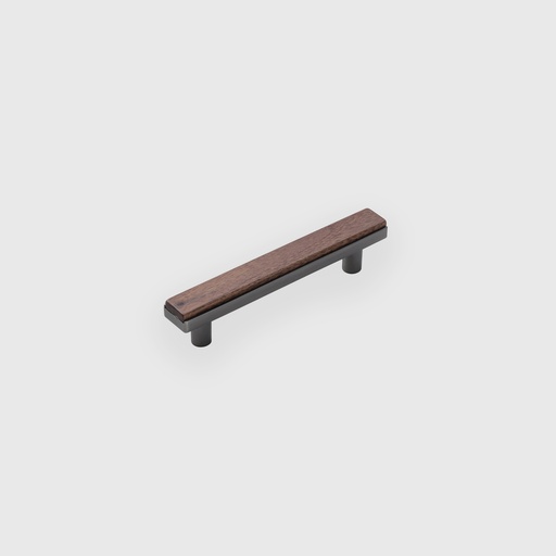 Varnish Walnut Black Steel Wooden Pull 