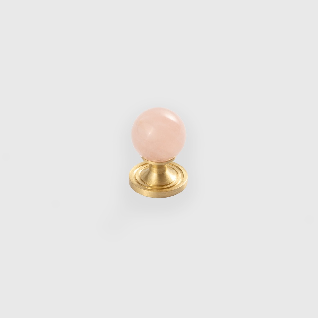 Rose Quartz Palla Golden Knob 
