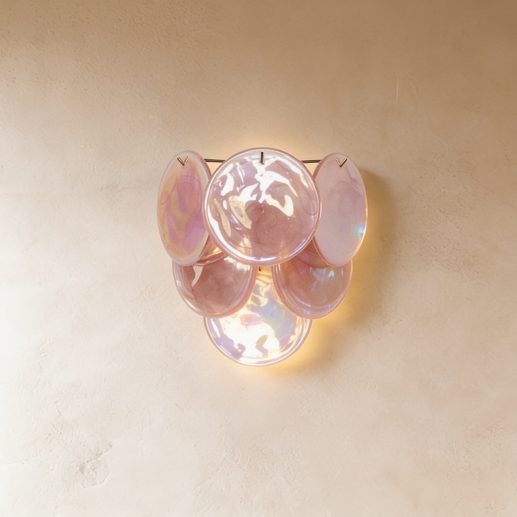 Murano rose crystal wall light STS