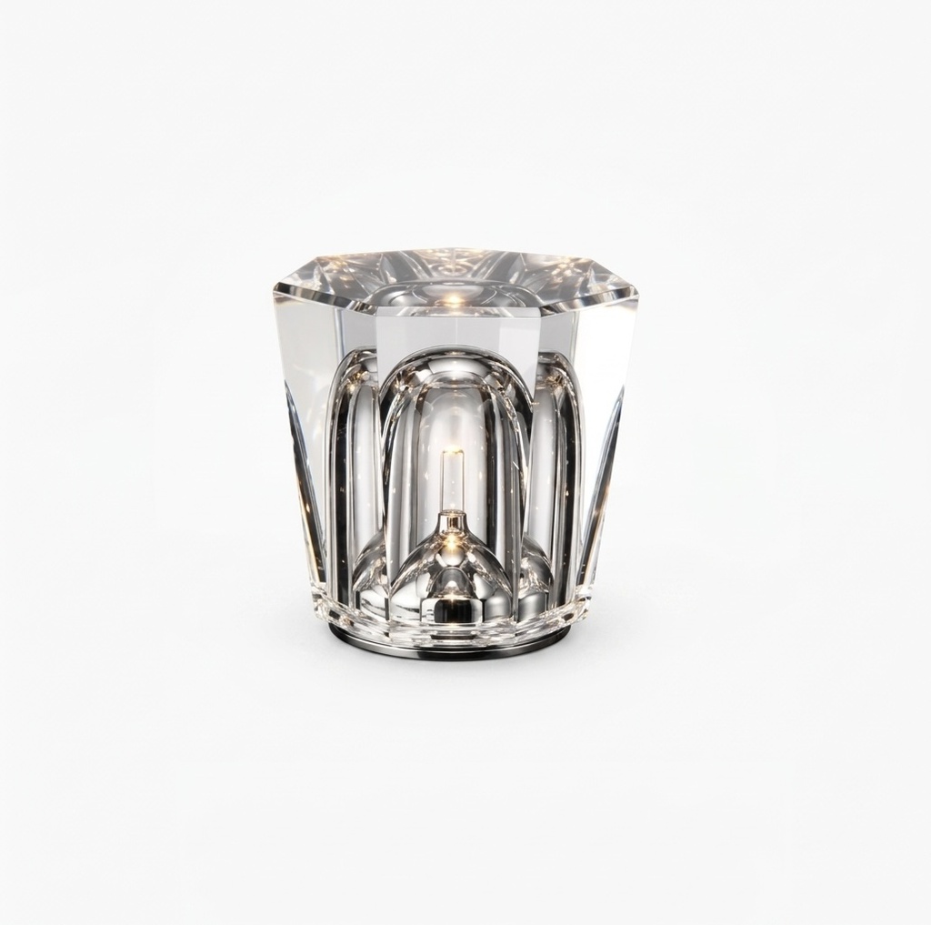 Clear crystal cordless rechargeable table lamp STS