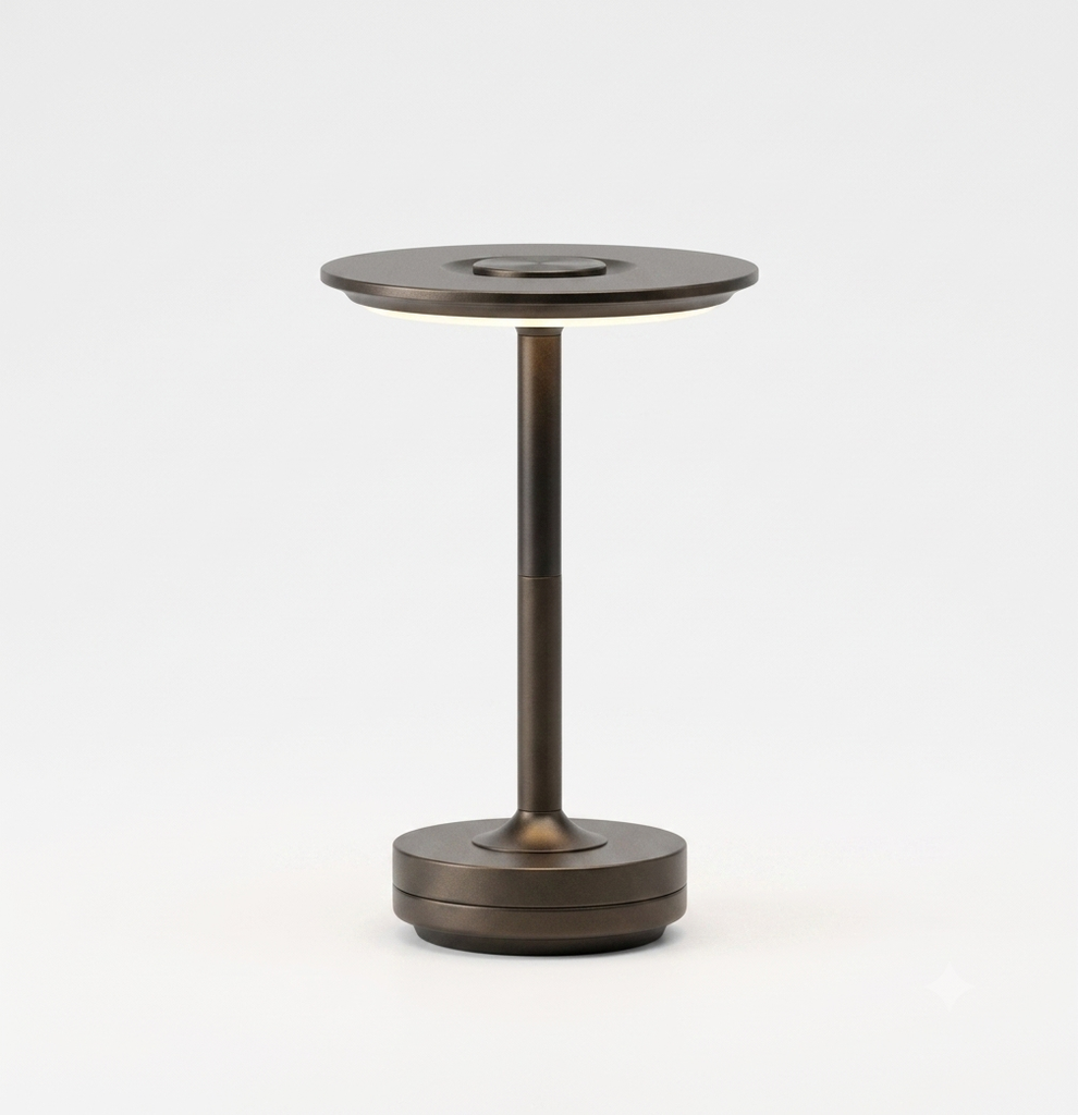 Black metal cordless rechargeable table lamp STS