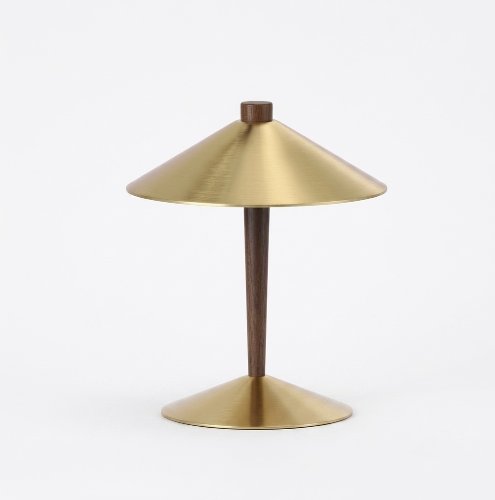 2 light burnished brass mini cone table lamp STS