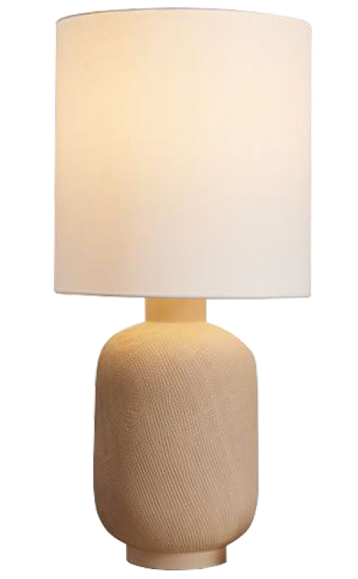 Matt light silt hand-combed ceramic medium table lamp STS