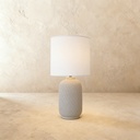 Matt light silt hand-combed ceramic medium table lamp STS