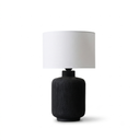 Rough black hand-combed ceramic large table lamp STS