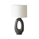 Black hand-formed ceramic large table lamp STS