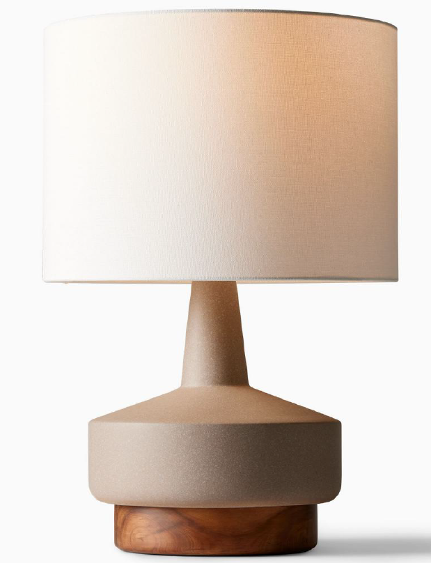 Wood &amp; Taupe ceramic medium table lamp STS