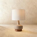 Wood &amp; Taupe ceramic medium table lamp STS