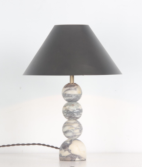 Viola calacatta marblemarble ballswith metal shade table lamp STS