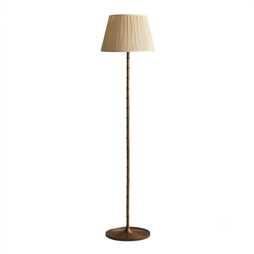 Adored with fine ribbed detailing around the stem floor lamp with linen shade STS