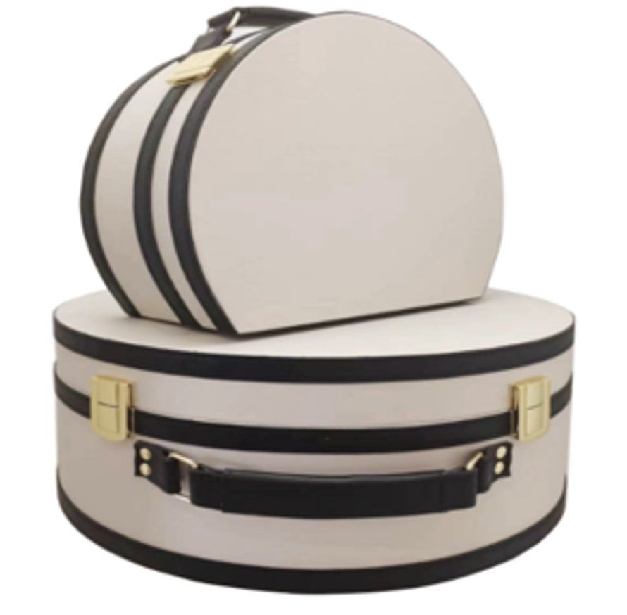Black and white double-buckle suitcase STS