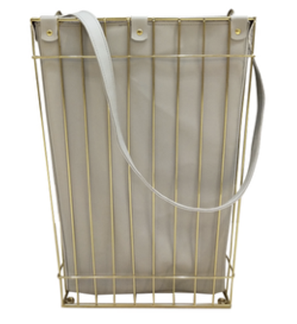 Off-white trapezoidal frame storage basket STS