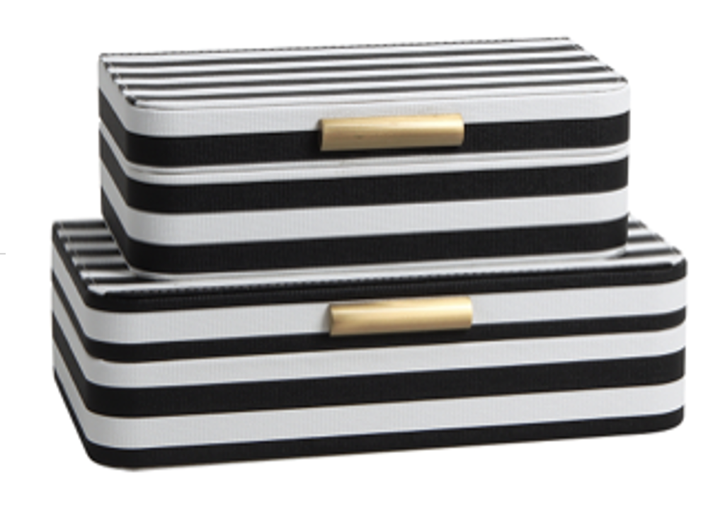 Black and white striped jewelry box STS