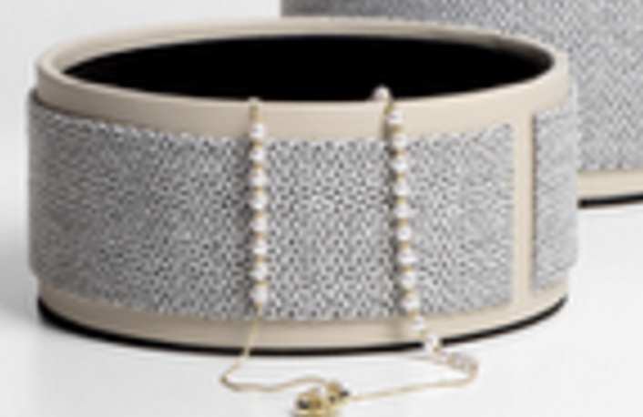 Beige gray hemp round storage box STS