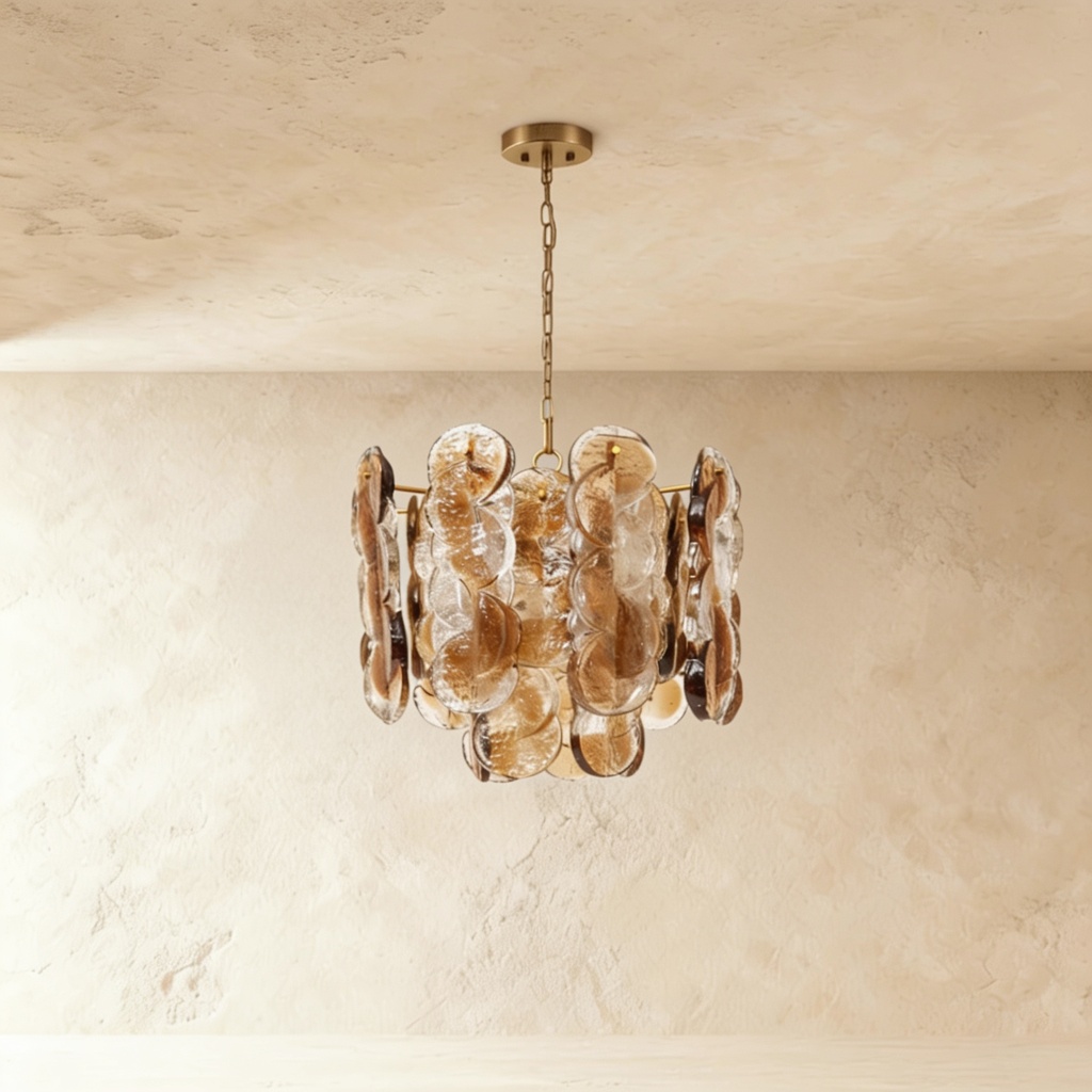 MURANO STYLE SWIRL SMOKED GLASS 68*45CM