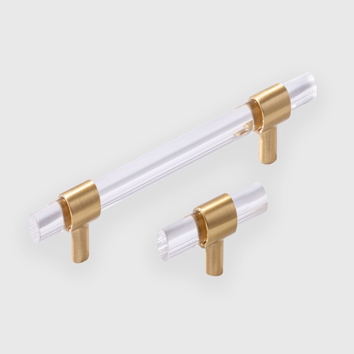 Modern Clear Acrylic Pull With Golden Rings 