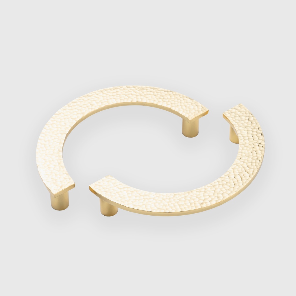 Narrow Tap Hammered Golden Half Moon Pull 