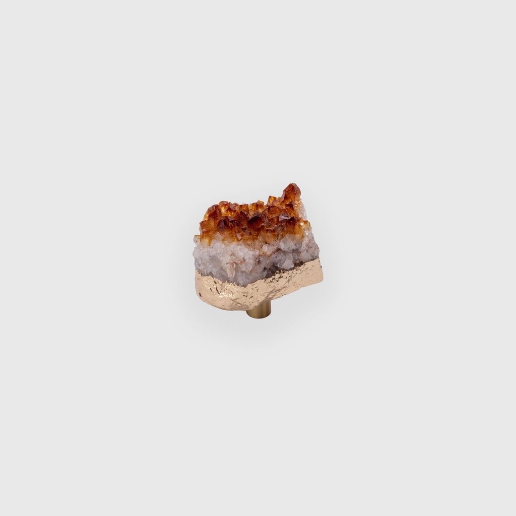 Agate gemstone brass knob