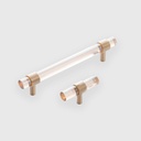 [LJO1301128] Modern Goldish Acrylic Pull With Golden Rings *128