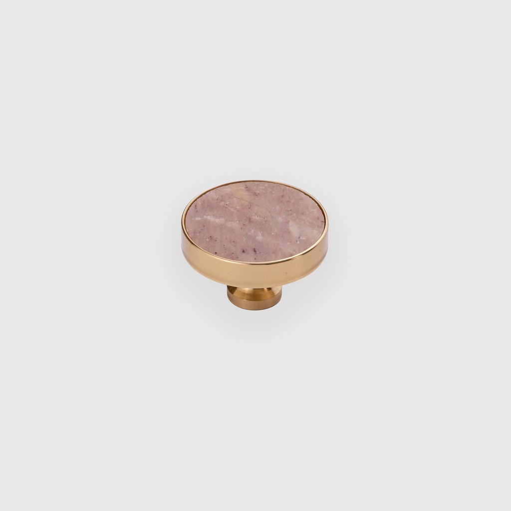 Pink Crystal Round Knob 