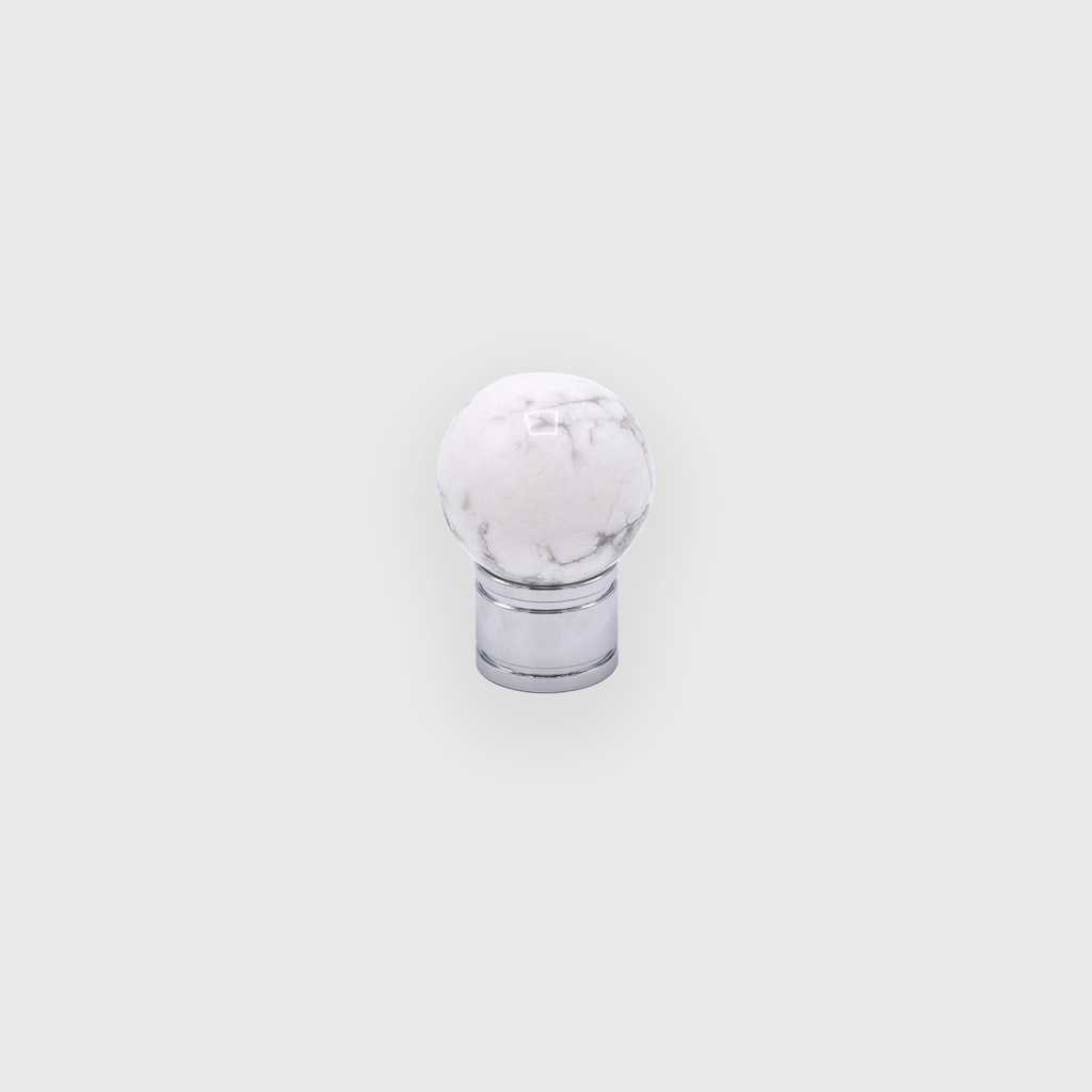 Striped Marble Ball Silver Knob 