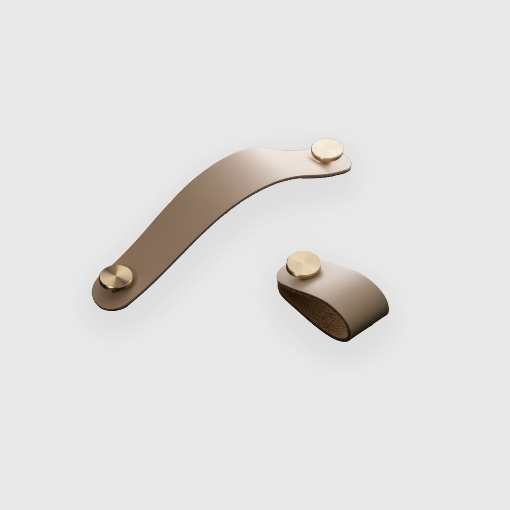 Beige Leather Strap Pull 