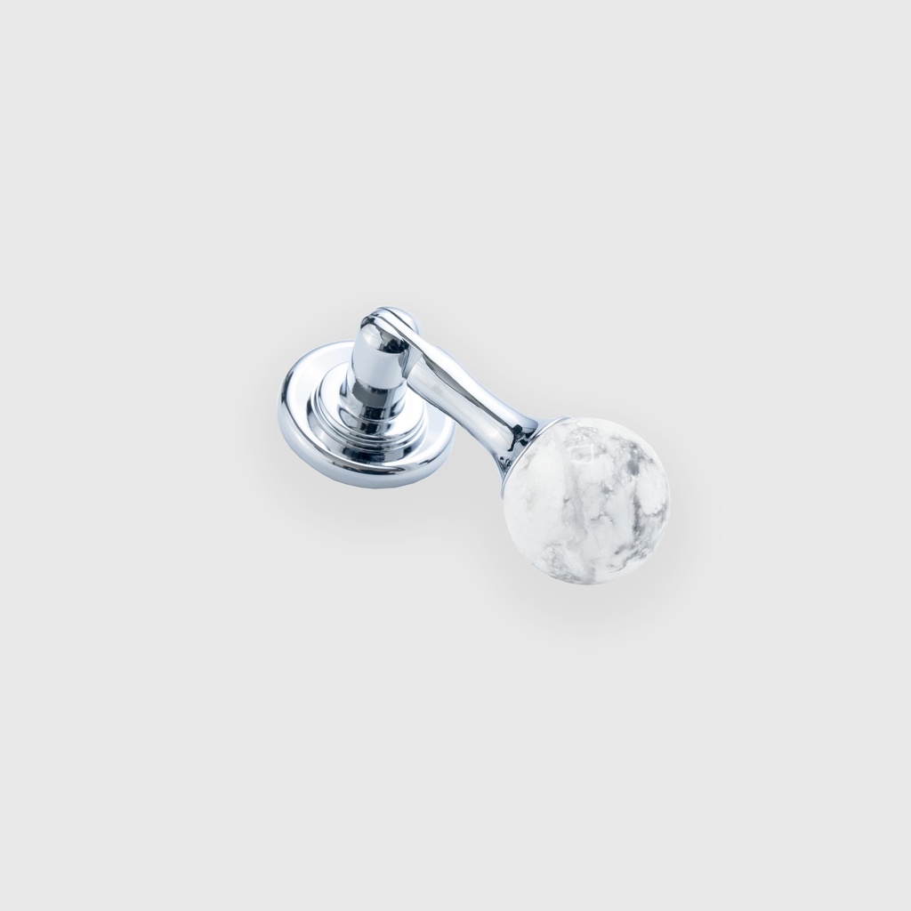 Stripped Marble Ball Silver Drop Pull 