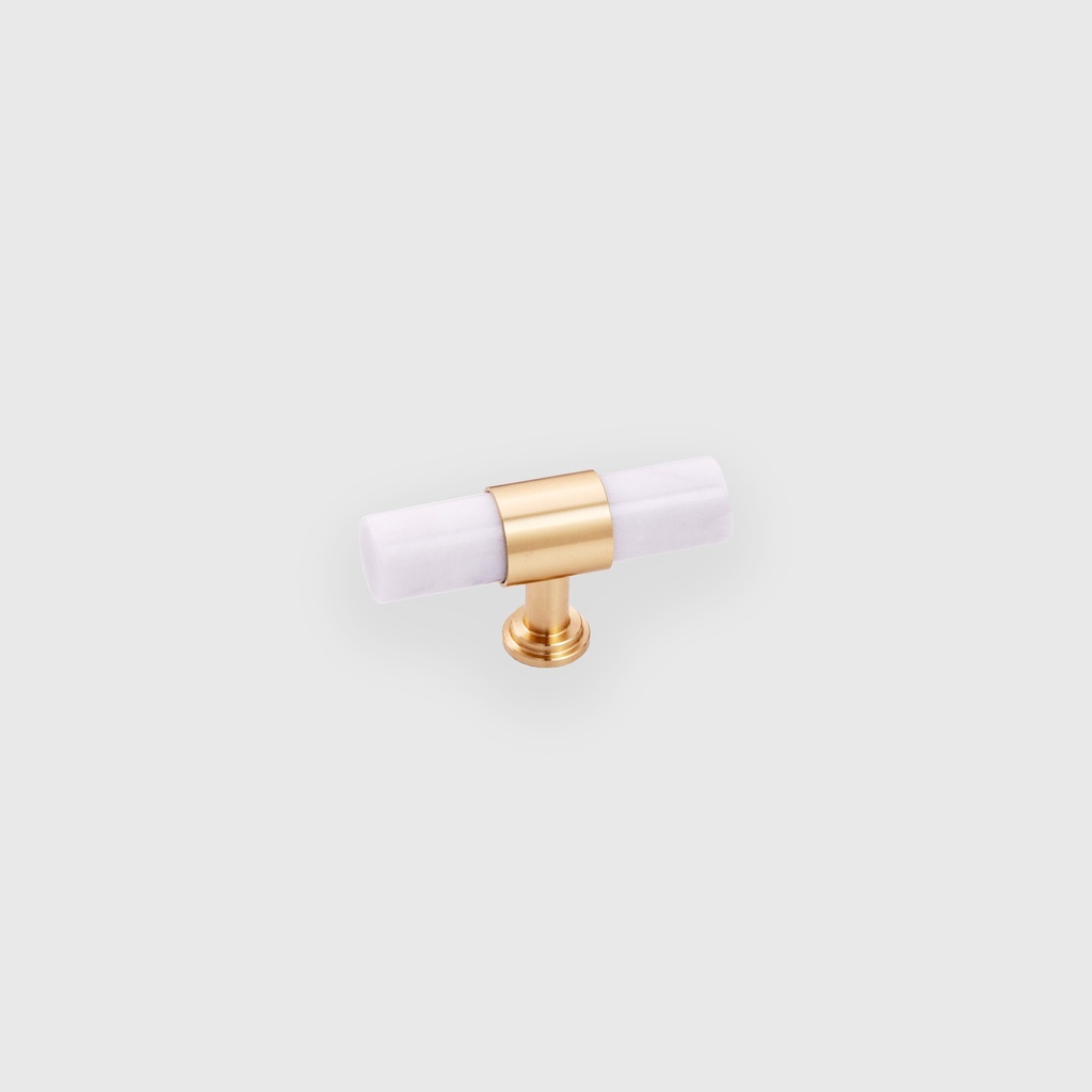 Stripped Marble Rod With Golden Ring T-Handle 