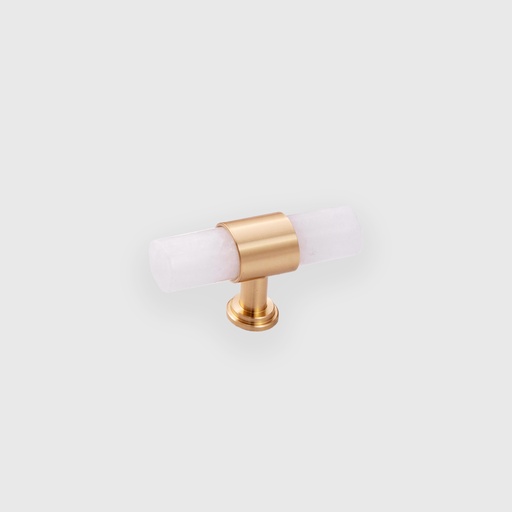 White Marble With Golden Ring T-Handle 