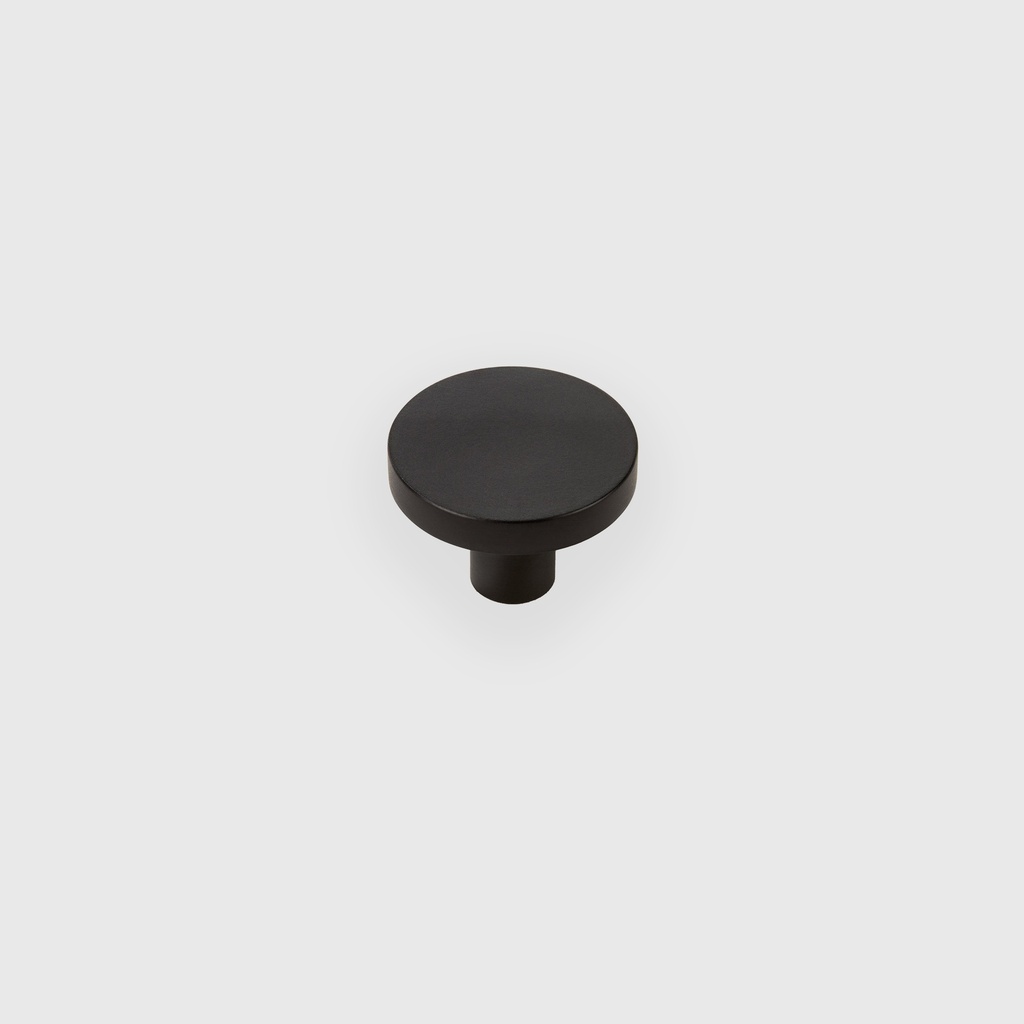 Matt Black Flat Round Knob 