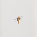 [LJO1500060] Modern Clear Acrylic T-Handle With Golden Ring 