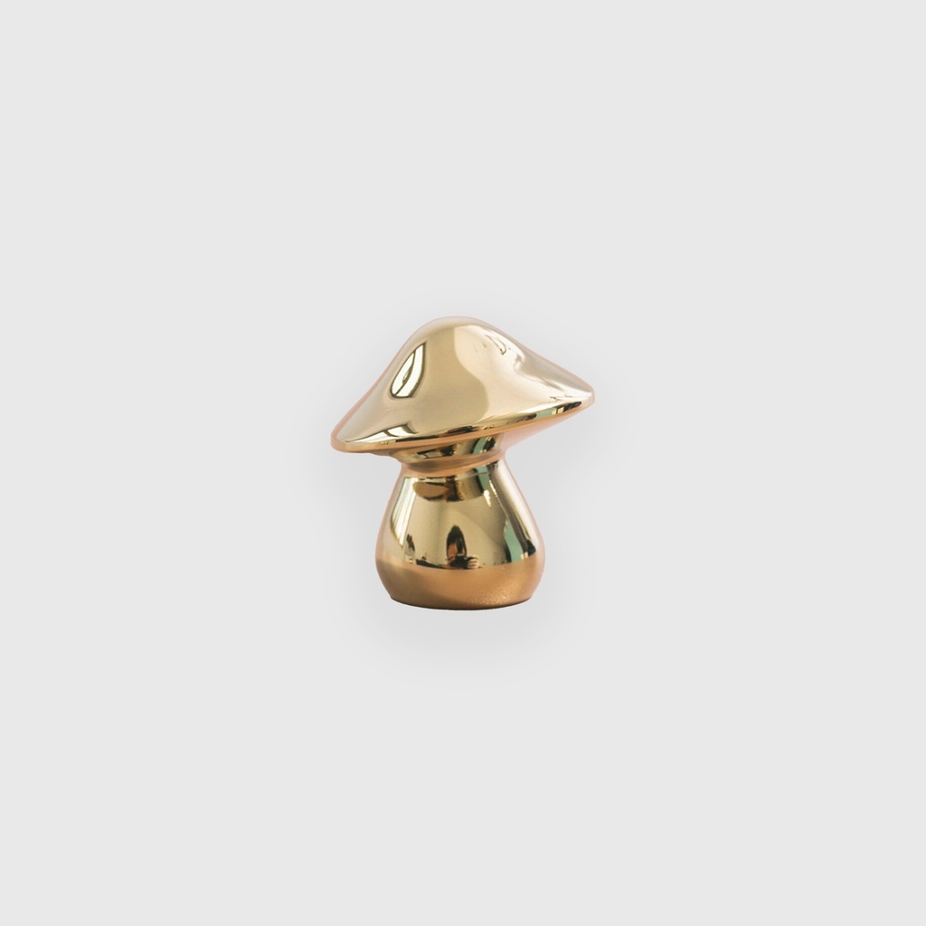 Shiny Golden Mushroom Brass Knob 