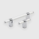[LJO0190128] White Rod With Silver Rings Pull *128