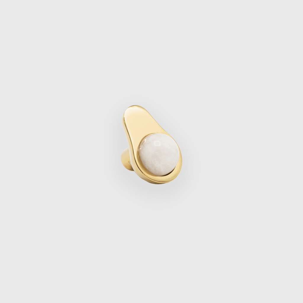 Avocado Marble Brass Knob 