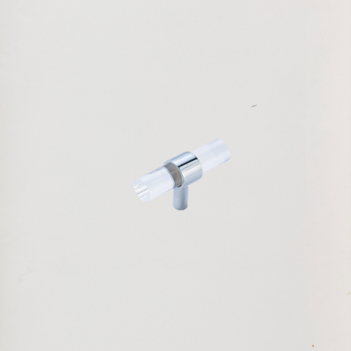 [LJO2100060] Modern Clear Acrylic T-Handle With Silver Ring L