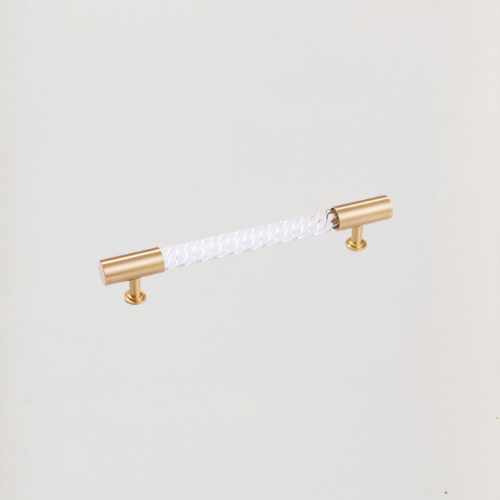 [LJO1100160] Transparent twisted rod with golden rings *160