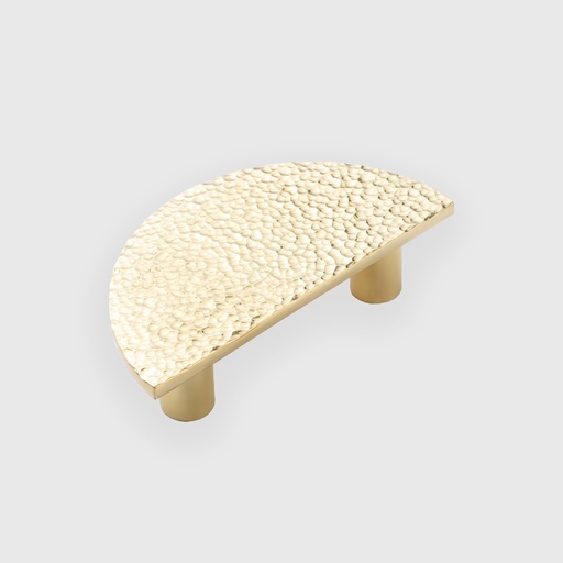 [LJO0100164] Semicircle Tap Hammered Golden Half Moon Pull 